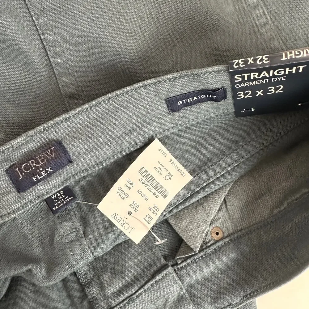 J.Crew Straight Fit Garment Dyed Five Pocket Pant Opal Blue Mens W 32 L 32 NWT